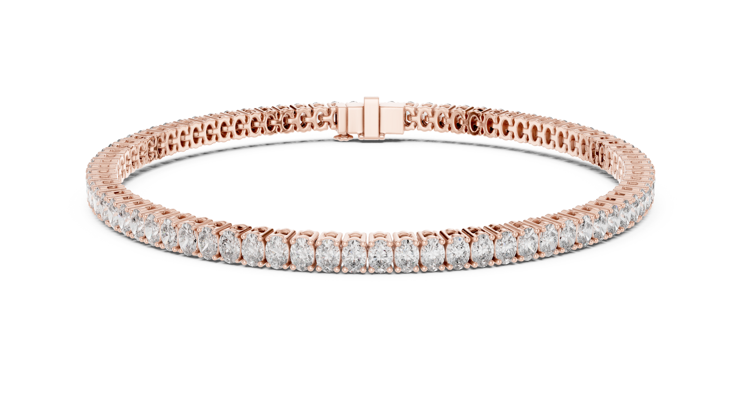 Luxury Lab-Grown Oval Cut Diamond Tennis Bracelet in 14K White Gold