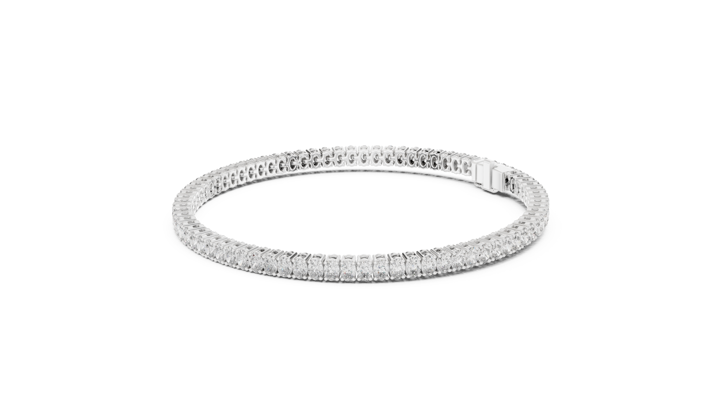 Luxury Lab-Grown Oval Cut Diamond Tennis Bracelet in 14K White Gold