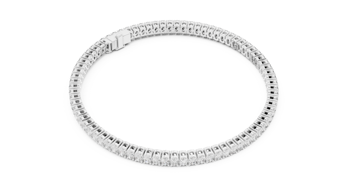 Luxury Lab-Grown Oval Cut Diamond Tennis Bracelet in 14K White Gold