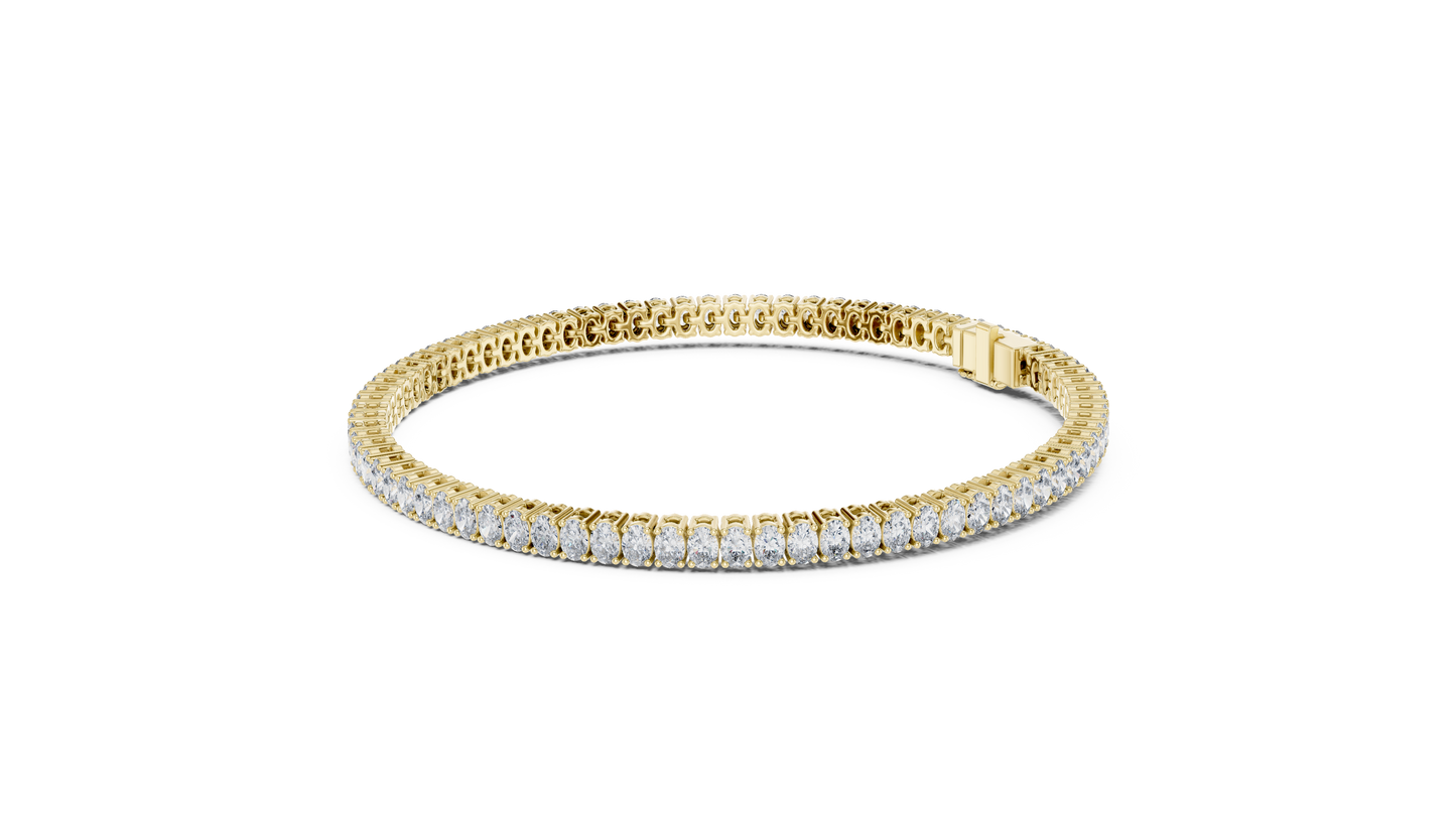 Luxury Lab-Grown Oval Cut Diamond Tennis Bracelet in 14K White Gold