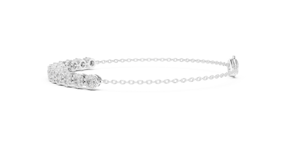 Luxury Lab-Grown Round Diamond Milgrain Bezel Chain Bracelet in 14K Yellow Gold