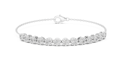 Luxury Lab-Grown Round Diamond Milgrain Bezel Chain Bracelet in 14K Yellow Gold