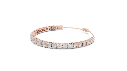 Graduated Lab-Grown Round Diamond Tennis Chain Bracelet in 14K Rose Gold