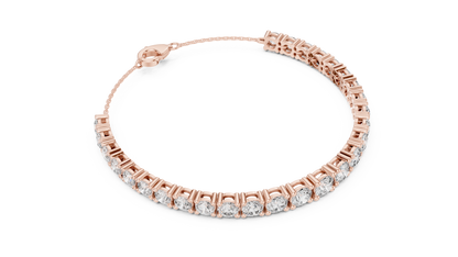 Graduated Lab-Grown Round Diamond Tennis Chain Bracelet in 14K Rose Gold