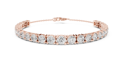 Graduated Lab-Grown Round Diamond Tennis Chain Bracelet in 14K Rose Gold