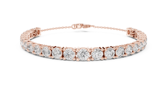 Graduated Lab-Grown Round Diamond Tennis Chain Bracelet in 14K Rose Gold
