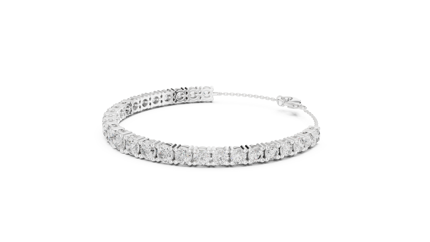 Graduated Lab-Grown Round Diamond Tennis Chain Bracelet in 14K Rose Gold