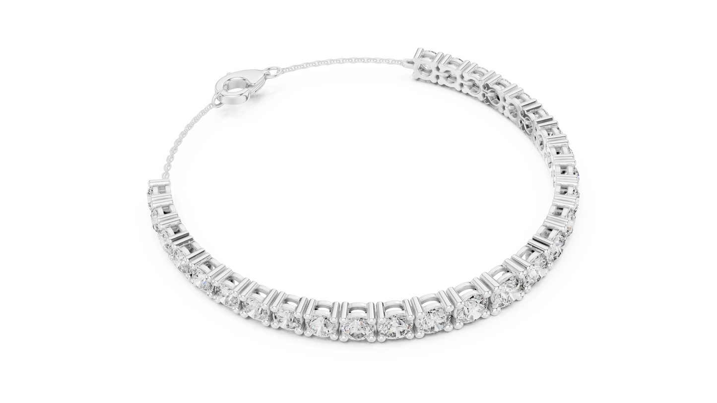 Graduated Lab-Grown Round Diamond Tennis Chain Bracelet in 14K Rose Gold