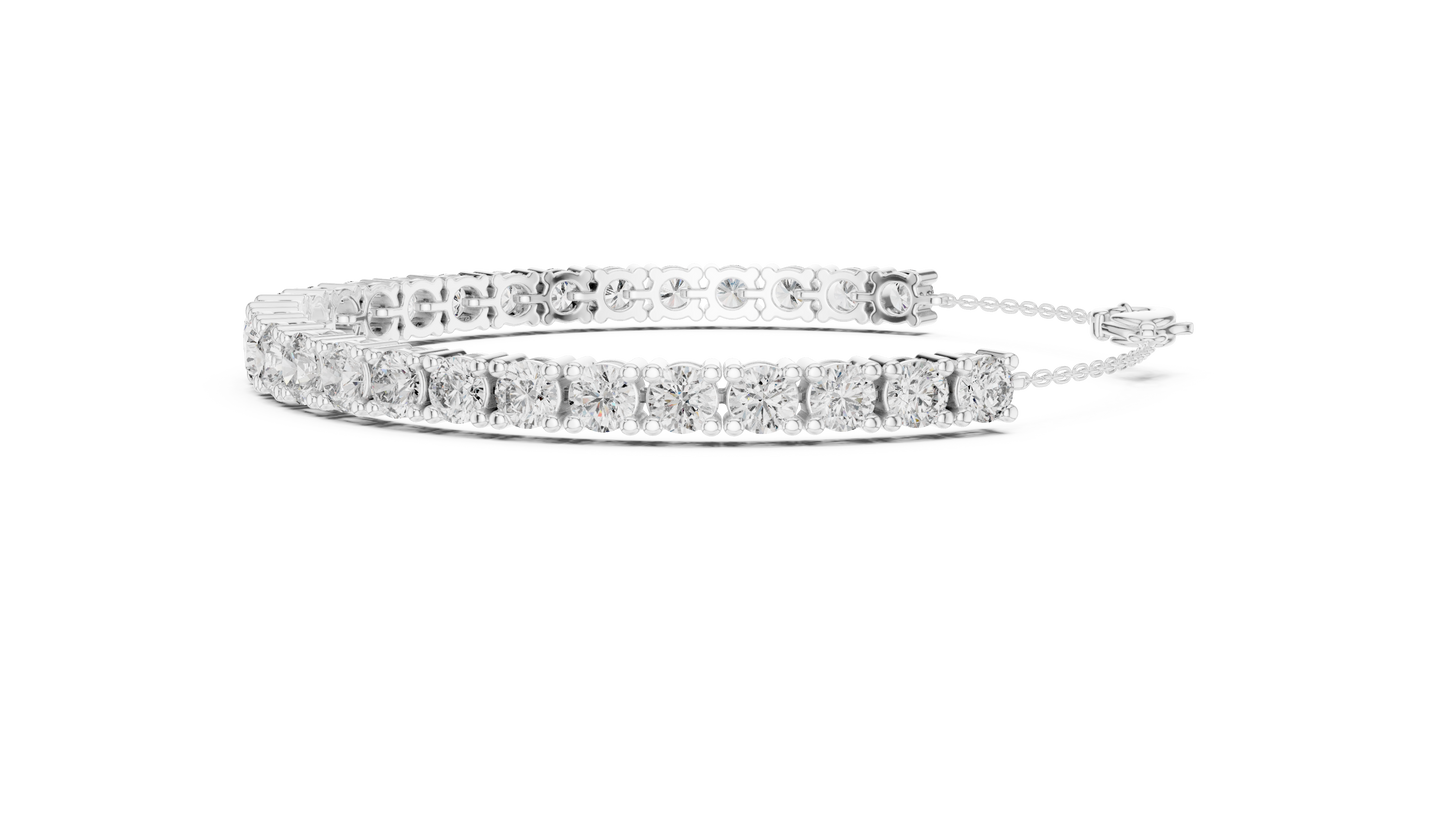 Graduated Lab-Grown Round Diamond Tennis Chain Bracelet in 14K Rose Gold