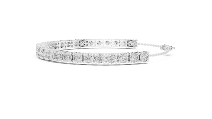 Graduated Lab-Grown Round Diamond Tennis Chain Bracelet in 14K Rose Gold