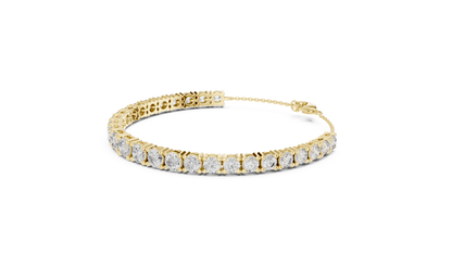 Graduated Lab-Grown Round Diamond Tennis Chain Bracelet in 14K Rose Gold