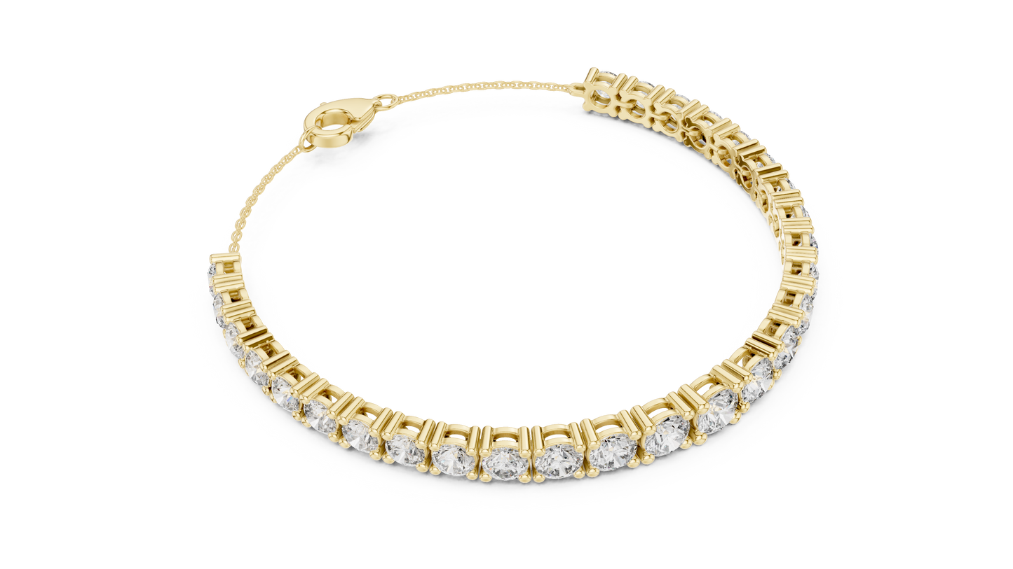 Graduated Lab-Grown Round Diamond Tennis Chain Bracelet in 14K Rose Gold