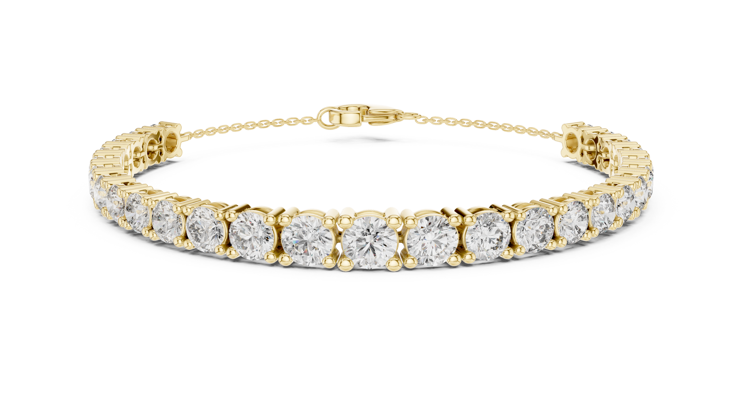 Graduated Lab-Grown Round Diamond Tennis Chain Bracelet in 14K Rose Gold
