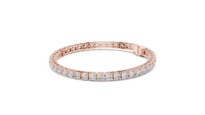 10 Pointer Cushion Cut Lab-Grown Diamond Tennis Bracelet in 14K Yellow Gold
