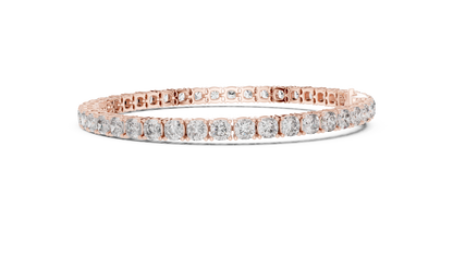 10 Pointer Cushion Cut Lab-Grown Diamond Tennis Bracelet in 14K Yellow Gold