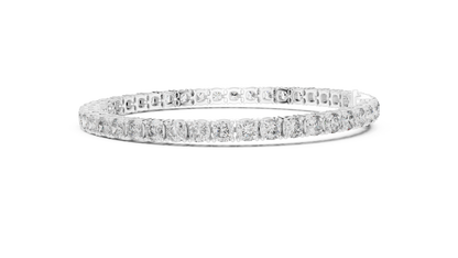 10 Pointer Cushion Cut Lab-Grown Diamond Tennis Bracelet in 14K Yellow Gold