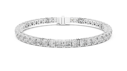 10 Pointer Cushion Cut Lab-Grown Diamond Tennis Bracelet in 14K Yellow Gold