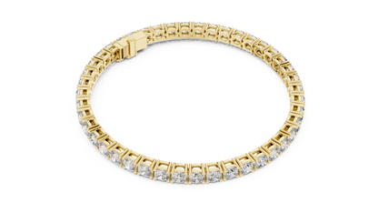 10 Pointer Cushion Cut Lab-Grown Diamond Tennis Bracelet in 14K Yellow Gold