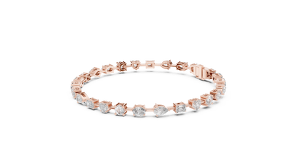 15 Pointer Mixed Shape Lab-Grown Diamond Tennis Bracelet in 14K White Gold