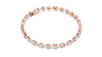 15 Pointer Mixed Shape Lab-Grown Diamond Tennis Bracelet in 14K White Gold