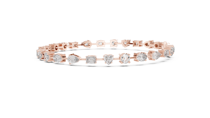 15 Pointer Mixed Shape Lab-Grown Diamond Tennis Bracelet in 14K White Gold