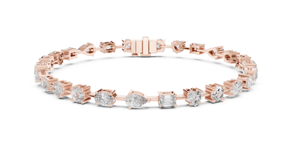 15 Pointer Mixed Shape Lab-Grown Diamond Tennis Bracelet in 14K White Gold