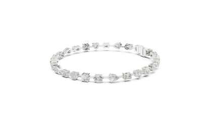 15 Pointer Mixed Shape Lab-Grown Diamond Tennis Bracelet in 14K White Gold
