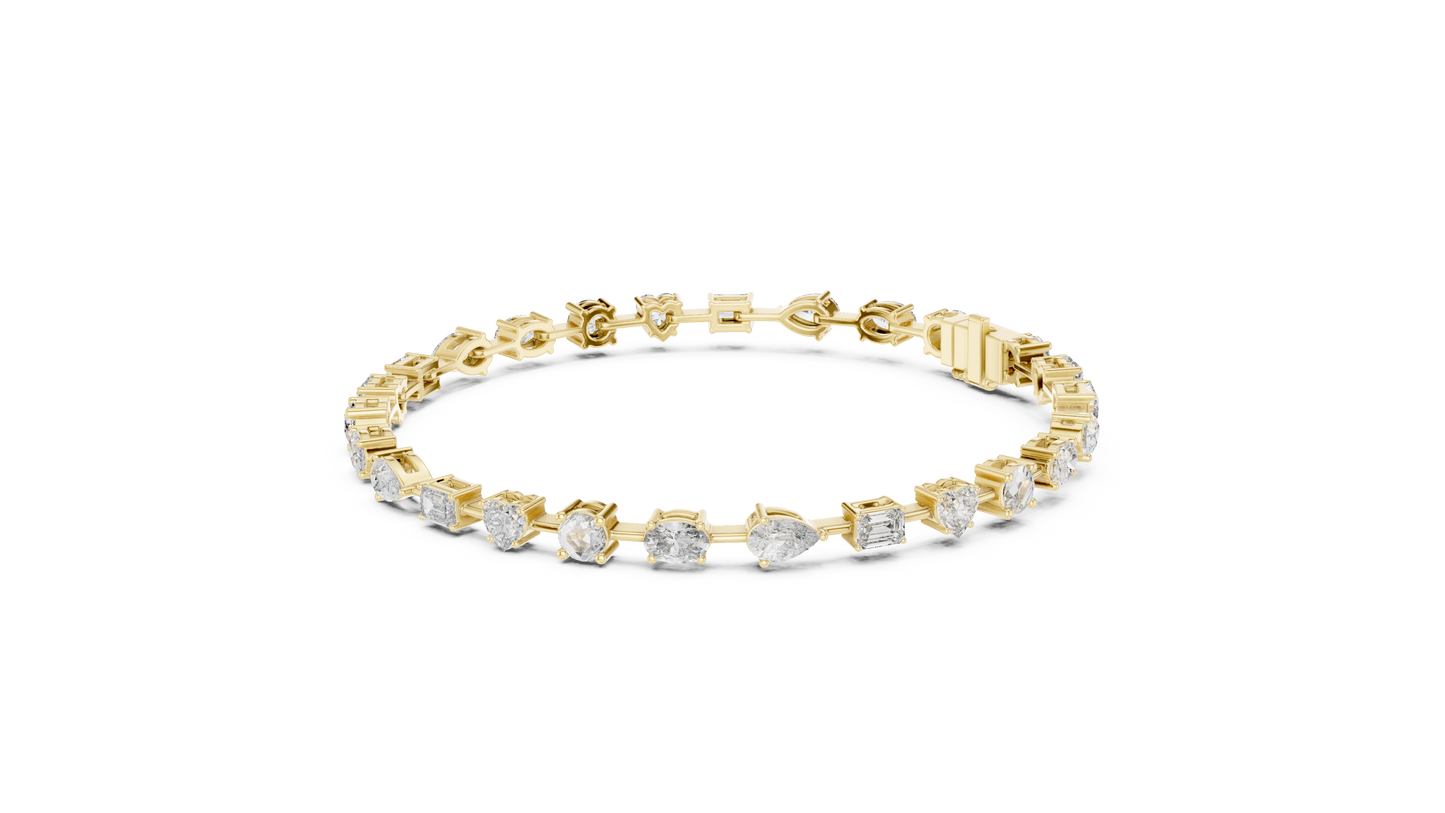 15 Pointer Mixed Shape Lab-Grown Diamond Tennis Bracelet in 14K White Gold