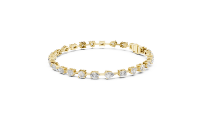 15 Pointer Mixed Shape Lab-Grown Diamond Tennis Bracelet in 14K White Gold