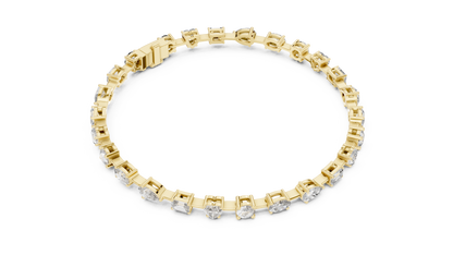 15 Pointer Mixed Shape Lab-Grown Diamond Tennis Bracelet in 14K White Gold