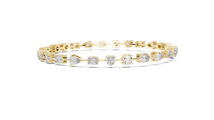 15 Pointer Mixed Shape Lab-Grown Diamond Tennis Bracelet in 14K White Gold