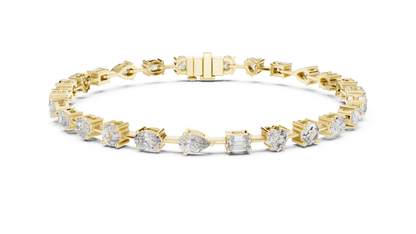 15 Pointer Mixed Shape Lab-Grown Diamond Tennis Bracelet in 14K White Gold