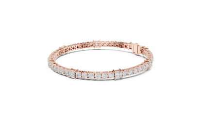 Princess & Round Lab-Grown Diamond Tennis Bracelet in 14K Rose Gold