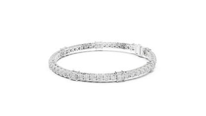 Princess & Round Lab-Grown Diamond Tennis Bracelet in 14K Rose Gold