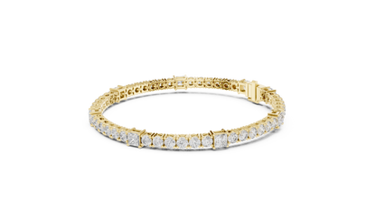 Princess & Round Lab-Grown Diamond Tennis Bracelet in 14K Rose Gold