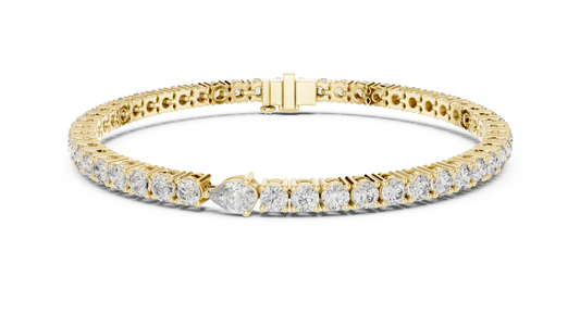Center 25 Pointer Pear Cut & Round Lab-Grown Diamond Tennis Bracelet