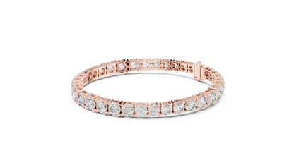 Graduated Round Brilliant Lab Grown Diamond Tennis Bracelet in Yellow Gold
