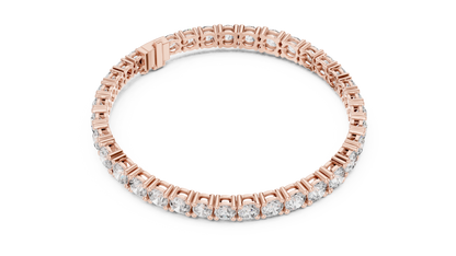 Graduated Round Brilliant Lab Grown Diamond Tennis Bracelet in Yellow Gold