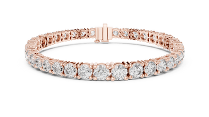 Graduated Round Brilliant Lab Grown Diamond Tennis Bracelet in Yellow Gold