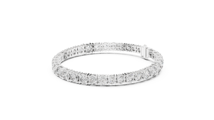 Graduated Round Brilliant Lab Grown Diamond Tennis Bracelet in Yellow Gold