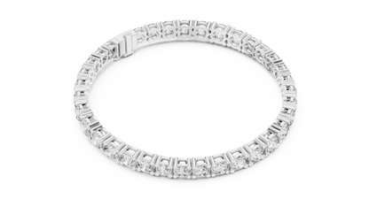 Graduated Round Brilliant Lab Grown Diamond Tennis Bracelet in Yellow Gold