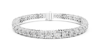 Graduated Round Brilliant Lab Grown Diamond Tennis Bracelet in Yellow Gold