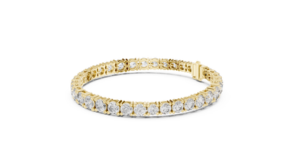 Graduated Round Brilliant Lab Grown Diamond Tennis Bracelet in Yellow Gold