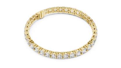 Graduated Round Brilliant Lab Grown Diamond Tennis Bracelet in Yellow Gold