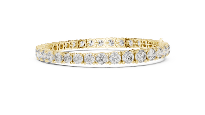Graduated Round Brilliant Lab Grown Diamond Tennis Bracelet in Yellow Gold