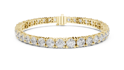 Graduated Round Brilliant Lab Grown Diamond Tennis Bracelet in Yellow Gold