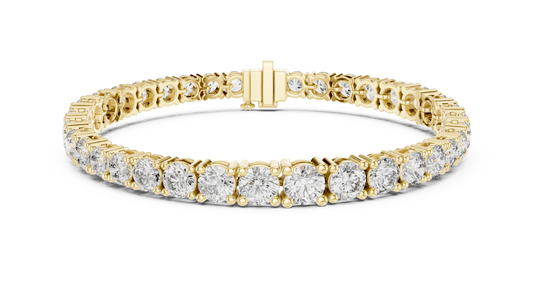 Graduated Round Brilliant Lab Grown Diamond Tennis Bracelet in Yellow Gold
