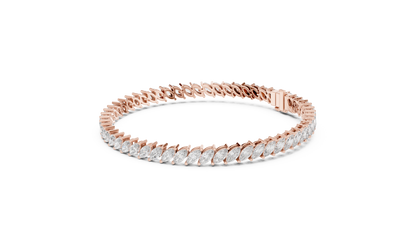 15 Pointer Marquise Cut Lab Grown Diamond Tennis Bracelet in Yellow Gold