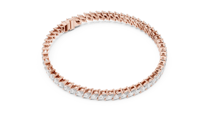 15 Pointer Marquise Cut Lab Grown Diamond Tennis Bracelet in Yellow Gold