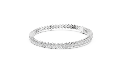 15 Pointer Marquise Cut Lab Grown Diamond Tennis Bracelet in Yellow Gold
